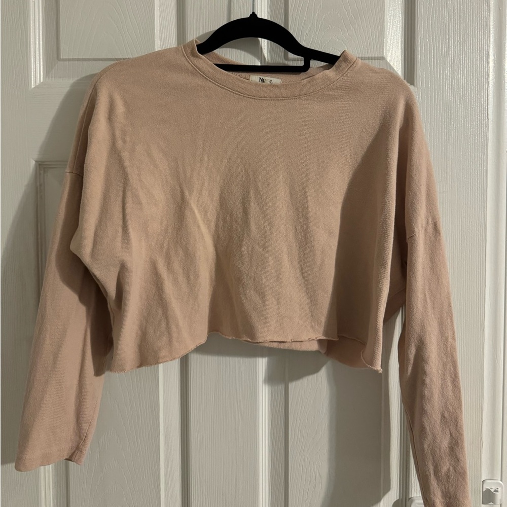 Pink Long Sleeve Noul Crop Top